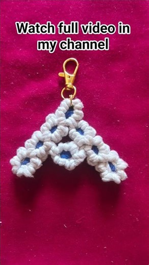 Macrame keychain Letter A Tutorial | Easy steps for beginners | Boho #diy #shorts #letterkeychain