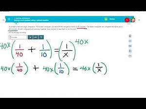 MAT 136 - Solving a work problem using a rational equation