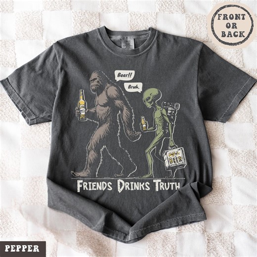 Funny Bigfoot Alien T-shirt Comfort Colors Sasquatch E.T Graphic Tee Fun Cryptid UFO Lover Shirt - Etsy