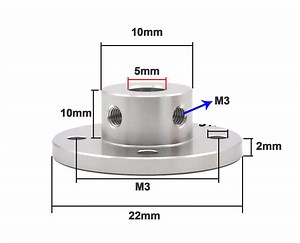 [Hot Item] 4-Hole Rigid Flange Guide Shaft Support Coupling, Motor Connector (5mm)