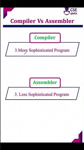 Compiler vs Assembler #cseguru #compiler #compiler_design #compilerdesign #cd