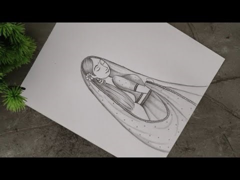 Beautiful Indian Bridal Sketch Drawing ✨ Easy Pencil Art for Beginners