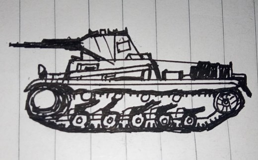 二战德国二号坦克简笔画教程