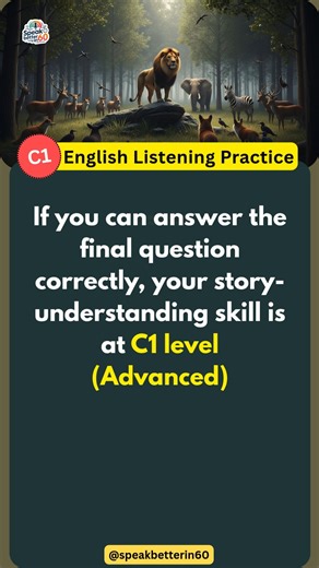 SpeakBetterIn60 on Instagram: "C1 Advanced English Listening Practice | Weekend Story with Deeper Meaning It qualifies as C1 level. Why: Uses abstract and conceptual ideas (belief systems, mental barriers, conditioning) Explains cause–effect with analysis, not just description Moves beyond narration to interpretation and implied meaning #ieltsspeaking #ieltslistening #spokenenglish #ielts #shortstories #ᴇxᴘʟᴏʀᴇᴘᴀɢᴇ"