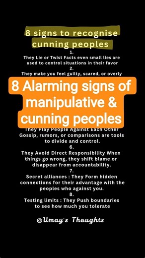 8 signs of manipulative and cunning personality #short#shortsfeed #Umays Thoughts