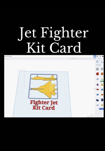 TinkerCAD Tips! Jet Fighter Kit Card. #tinkercad #tinkercaddesign #tinkercadtips #tinkercadtip #3dprinting @thatcraftgirl