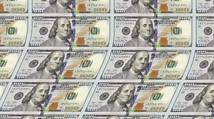 Download American Dollar banknotes Printing concept. Money falling down animation concept for free