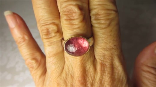 Hammered Pink Tourmaline Cabochon Ring, 18k Gold and Sterling Silver - Etsy