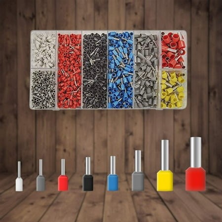 1200-piece electrical connector kit, crimp ferrules, 0.25-10 mm² size lugs, PVC electrical terminals, Polyvinyl chloride connectors for crimping cable ends - Walmart.ca