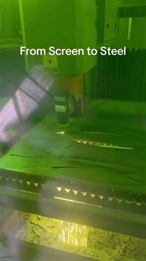From a digital design to a flawless laser cut. #lasercutting #fiberlaser #welding #welder #fyp