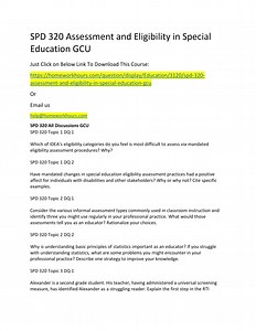 SPD 320 Assessment and Eligibility in Special Education GCU - SlideServe