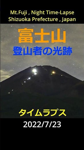富士山「登山者の光跡」タイムラプス #nature #travel #night #fuji #timelapse