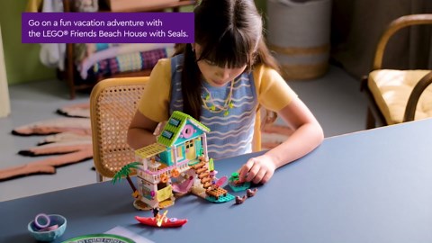 LEGO Friends Beach House with Seals Building Toy for Girls & Boys - Pretend Play Set for Kids, Ages 7+ - W/3 Minidolls, 2 Toy Animals, & Accessories - Gift Idea for Birthdays - 42699