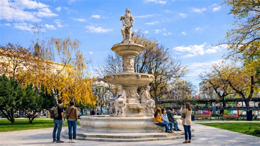 A historic fountain is drawing visitors in Hungary