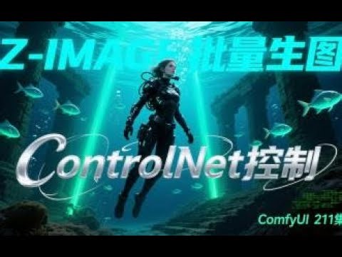 ComfyUI 教程 211集，Z IMAGE ControlNet控制，批量文生图，8G显存，16G内存流畅运行，整合包，流程，网盘下载，免费自取。
