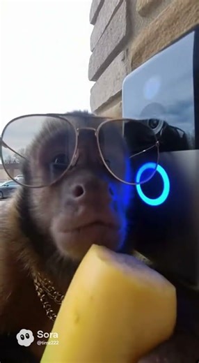 Rapper Monkey Drops BAR at the Ring Doorbell 🎤 #fyp #viral #monkey #funny