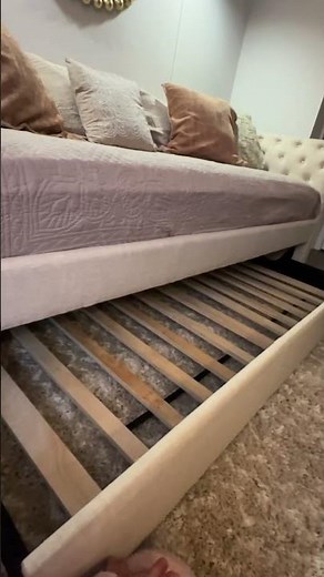 This Trundle Daybed transitions from a cozy sofa in my office to a guest bedroom in the evening.