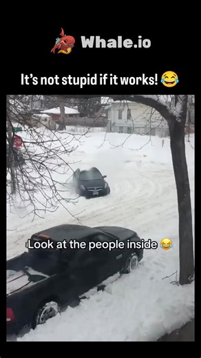 trend_tok_hub on Instagram: "The post shares a 21-second video of car passengers in a snowy urban street rhythmically shifting their weight side-to-side to rock a stuck vehicle free, captioned "It’s not stupid if it works! " for humorous effect. Posted on December 23, 2025, by U.S. Army veteran @SteveLovesAmmo , it quickly garnered 22,000+ likes and 439,000 views, tapping into relatable winter driving frustrations amid seasonal storms. Weight-shifting mirrors expert-recommended "rocking" techniq