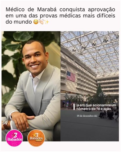 Babados Marabá ✴️ on Instagram: "Marabá no mapa da medicina mundial 👏 O médico @drlucasrochalr foi aprovado no USMLE, o rigoroso processo que valida médicos para atuação nos Estados Unidos, considerado um dos mais altos padrões de avaliação médica do mundo. Uma conquista que exige anos de dedicação, estudo intenso e excelência profissional. Parabéns por levar o nome de Marabá tão longe e por essa vitória que inspira 👏🇧🇷🇺🇸 O USMLE (United States Medical Licensing Examination) é um conjunto 