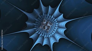 Fractal geometry in motion. Camera inside a geometric figure