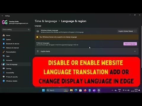 Disable/Enable Website Language Translation or Add/Change Display Language in Edge on Windows 11