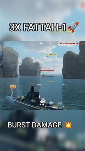 IRAN 3X FATTAH-1 🚀 MISSILE #modernwarships #missile #games #gameplay #iranmissilestrike #shorts #war