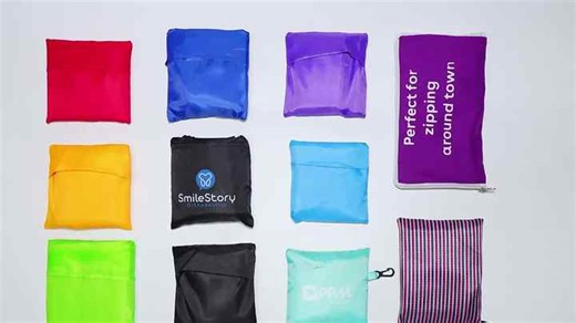 Folding Shopping Bag Foldable Polyester Tote Bags With Custom Printed Lo Reusable Tote Bag Foldable Eco Friendly