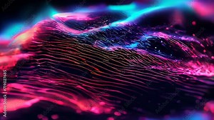 Vertical digital transformation grid line gradient background VDO, Vibrant gradient video backdrop, Dynamic color transitions in vertical video