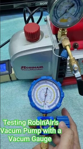 Testing RobinAir Vacum Pump with a Value Vacum Gauge. #vacumpump #Value