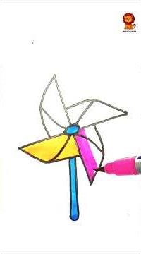 Draw a Paper Pinwheel #drawing​ #tutorial​ #art​ #subscribe​ #1million​ #shortvideo​ #shortsView