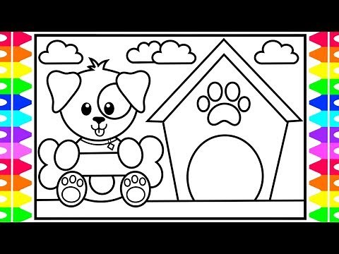 How to Draw a Dog Step by Step for Kids🐶💙Cute Dog Coloring Pages | Fun Coloring Pages for Kids