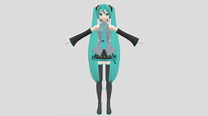 PDFT Miku (With Bones) - Download Free 3D model by zHairezt
