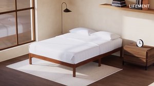 LIFEMENT Twin Classic Wood Platform Bed Frame, Headboard, Essential, Noise Free, Under Bed Storage, No Box Spring Needed, Easy Assembly