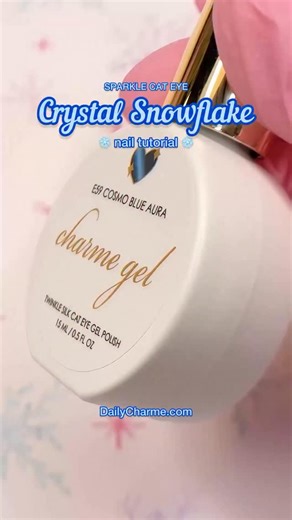 Sparkle Cat Eye Crystal Snowflake Nails ❄️✨💙 An icy, sparkling winter mani that shines like fresh snow! Comment “SNOWFLAKE” for the 🔗 to everything you need to recreate this look! Save & share for winter nail inspo! ☃️ Using @daily_charme: 💙 𝗡𝗘𝗪 E59 Cosmo Blue Aura ❄️ 𝗡𝗘𝗪 Holiday Bejeweled Nail Art Sticker / Frosty Snowflake ✨ 𝗡𝗘𝗪 Tiny Rhombus Charme Crystals AB 🪩 Ultra Mini Round Stud / Silver 🌟 Stick On Gelly / Adhesive 2D Jewelry Gel 🧲 Cat Eye Magnet Cylinder Wand 🎀 Pink Nail 