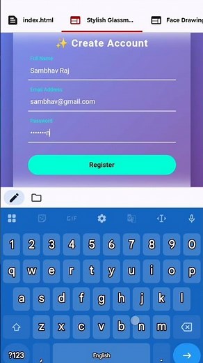 Create an login page using HTML 🔥 Css 💯 and javascript 👍👍 || #html #techbysambhav #viral #coding