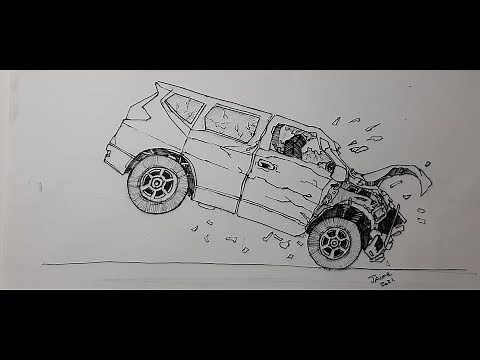 car crash drawing lesson
