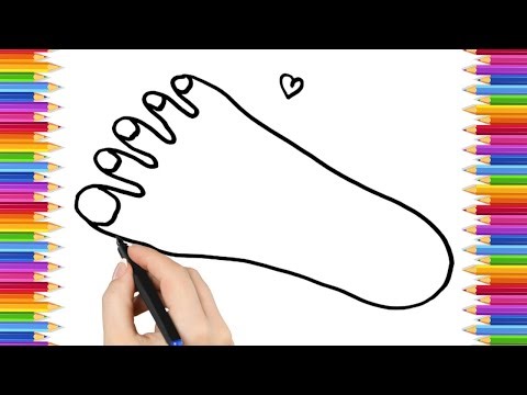 How To Draw cute foot print Drawing, Painting & Coloring For Kids and Toddlers_ Child Art 🐋🌈🎨
