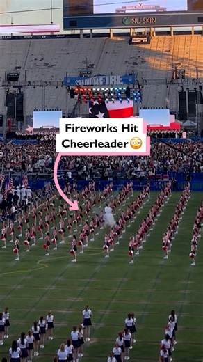 1.5M views · 5.6K reactions | 4th of July fireworks shot into crowd hit cheerleader  #fblifestyle | Four Nine | Facebook