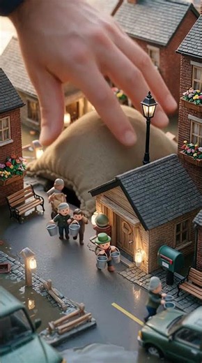 Saving a Miniature Village From Flood! 😱 Miniature Art #shorts