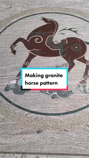 How to make stone pattern? Look here! Processing granite horse inlay pattern #gardendecor #gardenfloor #granitepattern #exteriordesign #antislipfloor #waterjetdesigns #waterjetproject #horsepattern #horsedesign