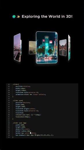 🔥 3D Rotating Travel Gallery Using HTML & CSS | Amazing 3D Animation
