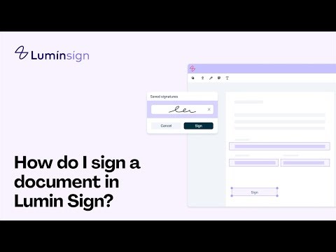 How do I sign a document sent to me in Lumin Sign?