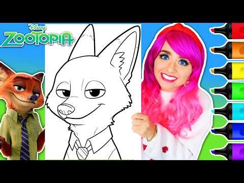 Coloring Zootopia Nick Wilde Disney Coloring Page | Ohuhu Art Markers
