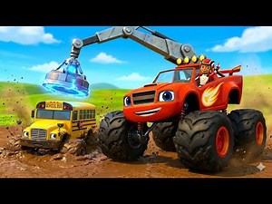 Blaze Monster Truck - FULL Episode |Mega Crane Magnet Rescue!🧲| Kids Cartoons&STEM Adventure