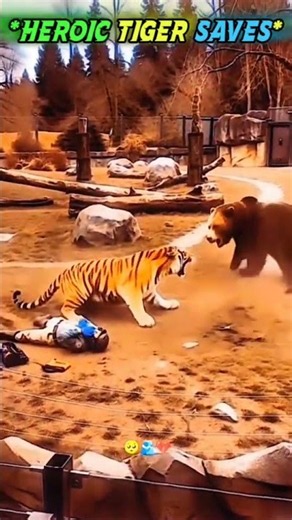Heroic Tiger Saves Keeper From Bear Attack! 😱🐅When a Tiger Saved a Human’s Life! 😱🔥