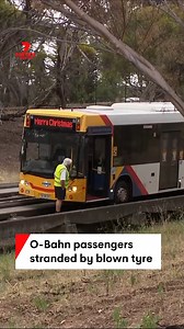 Passengers have been left stranded on an O-Bahn bus after a rear tyre blew at Modbury. | 7NEWS Adelaide