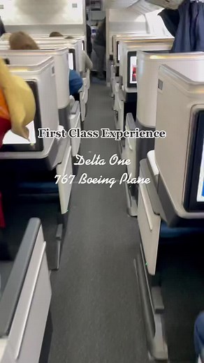 Sharing my First Class Experience in Delta One on a 767 Boeing Plane ✈️ 🤩 #traveltiktok #blackgirltravel #blackgirltiktok #blacktravelfeed #foryou #travelbucketlist