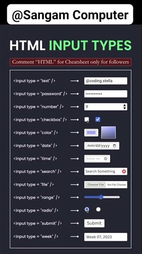 HTML INPUT TYPES