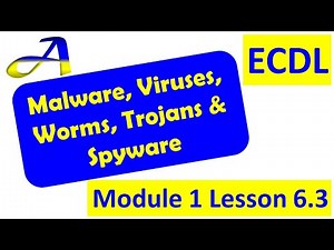 Malware, Viruses, Worms, Trojans and Spyware , Lesson 6.3 ECDL/ICDL Module 1, Computer Essentials