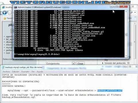 Exportar e importar base de datos en mysql modo consola